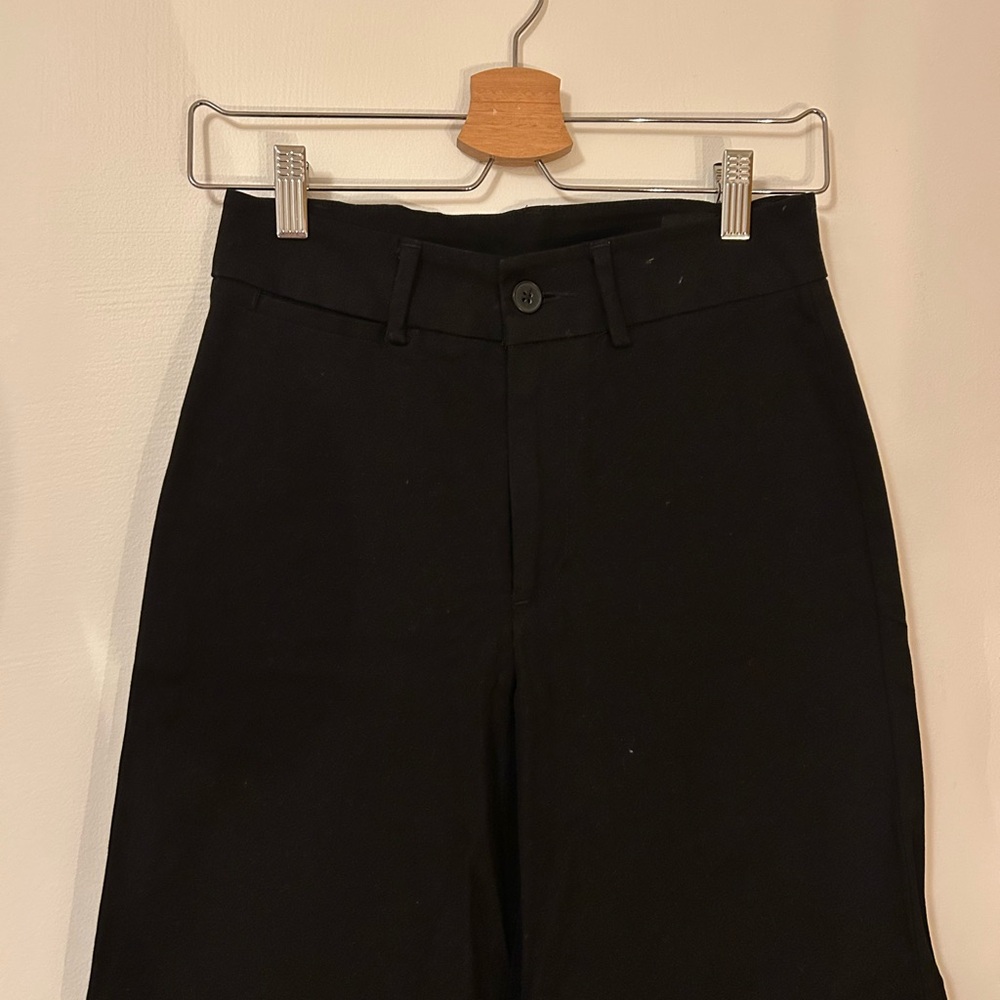 Black Wide-Leg Sailor Pants Frank & Oak sz4 - Picture 3 of 7